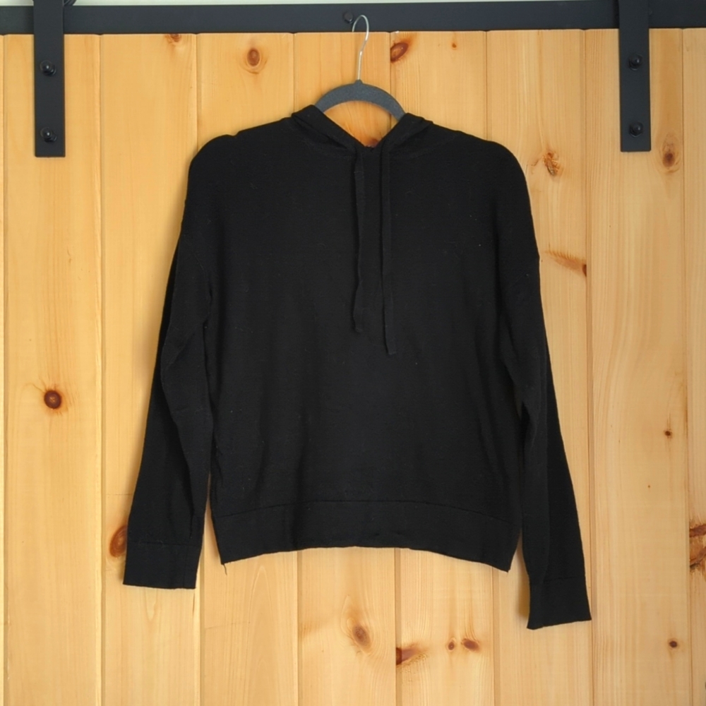 Black sweater with hood